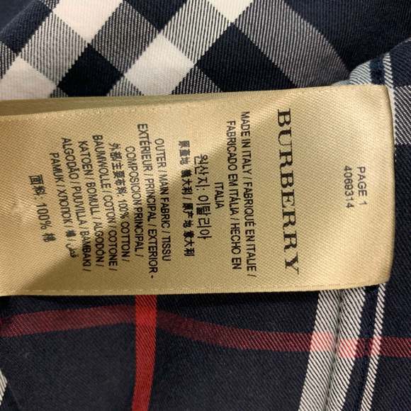 BURBERRY Navy White & Red Plaid Cotton Button Down Short Sleeve Shirt - Picture 6 of 7